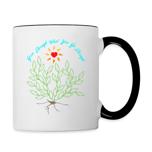 'Grow Through' Contrast Coffee Mug - white/black