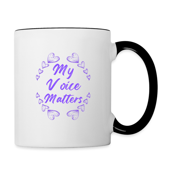 'My Voice Matters' Contrast Coffee Mug - white/black