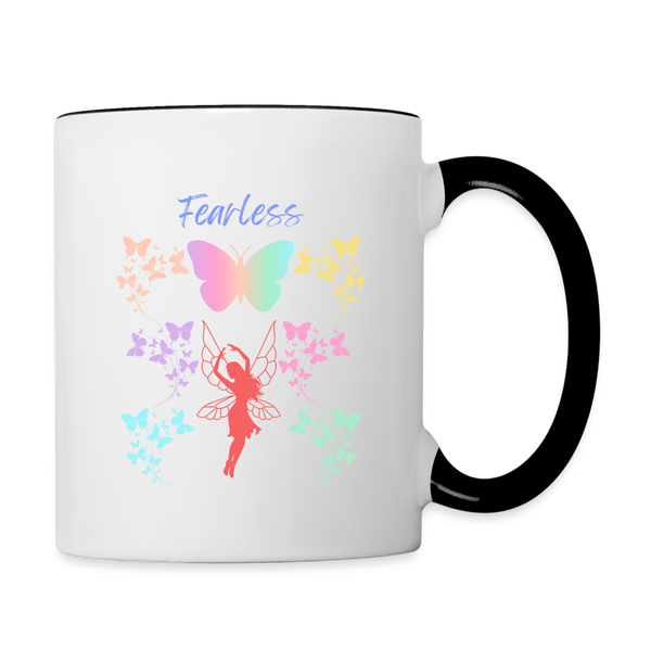 'Fearless' Contrast Coffee Mug - white/black