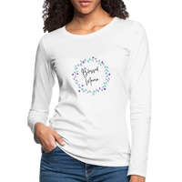 'Blessed Mama' Women's Premium Long Sleeve T-Shirt-Light Colors - white