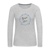 'Blessed Mama' Women's Premium Long Sleeve T-Shirt-Light Colors - heather gray