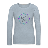'Blessed Mama' Women's Premium Long Sleeve T-Shirt-Light Colors - heather ice blue