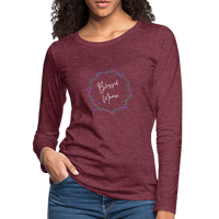 'Blessed Mama' Women's Premium Long Sleeve T-Shirt-Dark Colors - heather burgundy