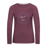 'Blessed Mama' Women's Premium Long Sleeve T-Shirt-Dark Colors - heather burgundy