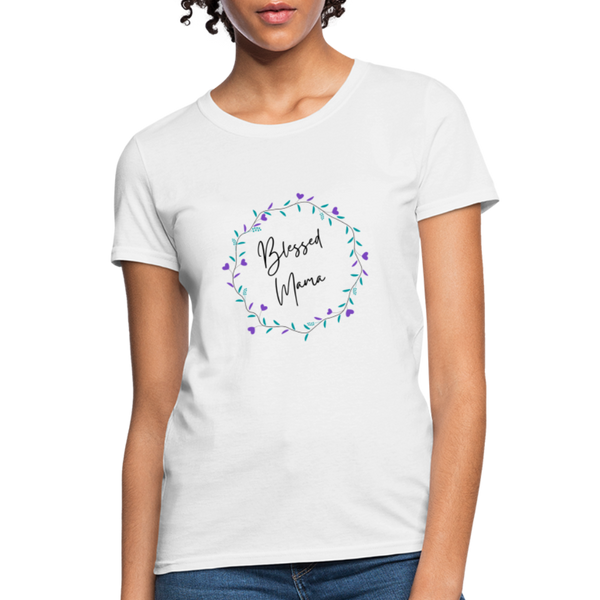'Blessed Mama' Women's T-Shirt-Light Colors - white