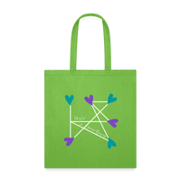 'Lots of Love & Universal Blessings' Tote Bag - lime green