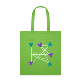 'Lots of Love & Universal Blessings' Tote Bag - lime green