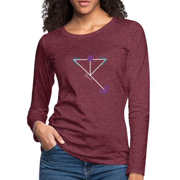 'Resilient' Women's Premium Long Sleeve T-Shirt-Dark Colors - heather burgundy
