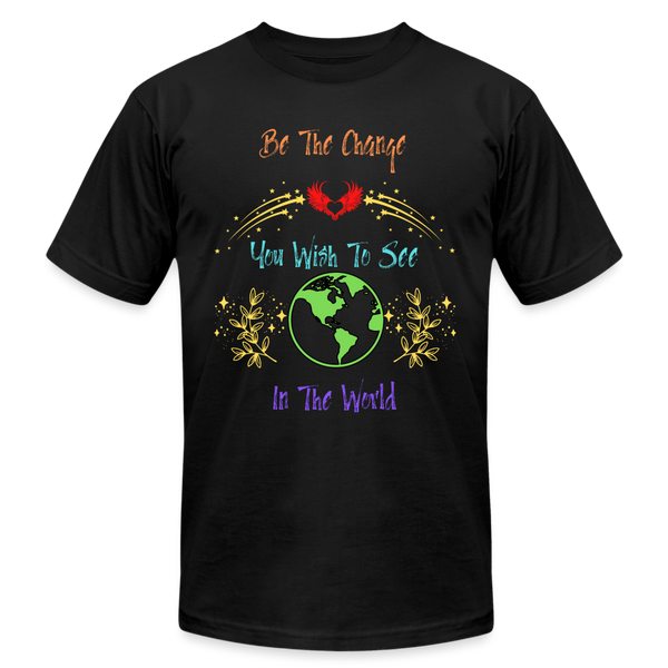 'Be the Change' T-Shirt by Bella + Canvas - black