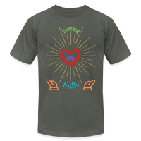 'Powered By Faith' T-Shirt by Bella + Canvas - asphalt