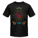 'Powered By Faith' T-Shirt by Bella + Canvas - black