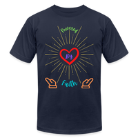 'Powered By Faith' T-Shirt by Bella + Canvas - navy