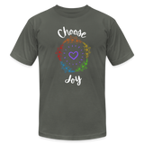 'Choose Joy' T-Shirt by Bella + Canvas - asphalt