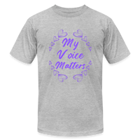 'My Voice Matters' T-Shirt by Bella + Canvas - heather gray