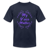 'My Voice Matters' T-Shirt by Bella + Canvas - navy